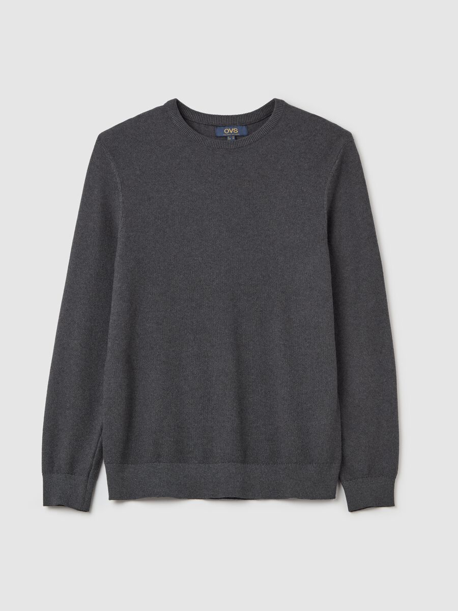Cotton pullover with micro weave_4