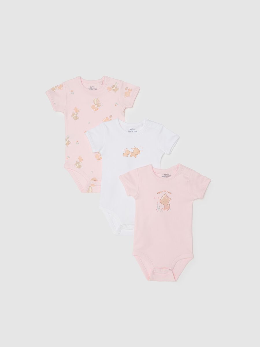 Tripack body multicolor da neonata in puro cotone_0