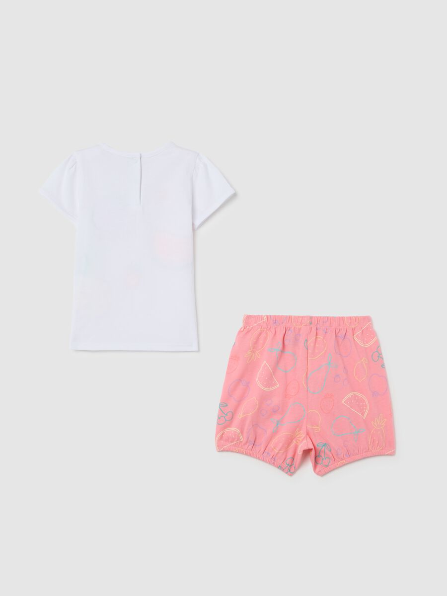 Short pyjamas in pure cotton with fruit print_1