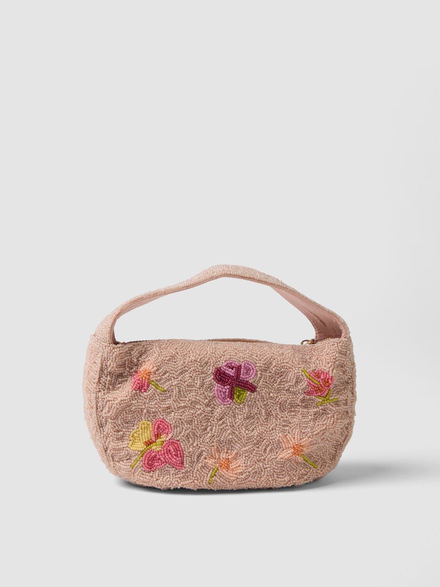Pink bag with floral bead embroidery_1