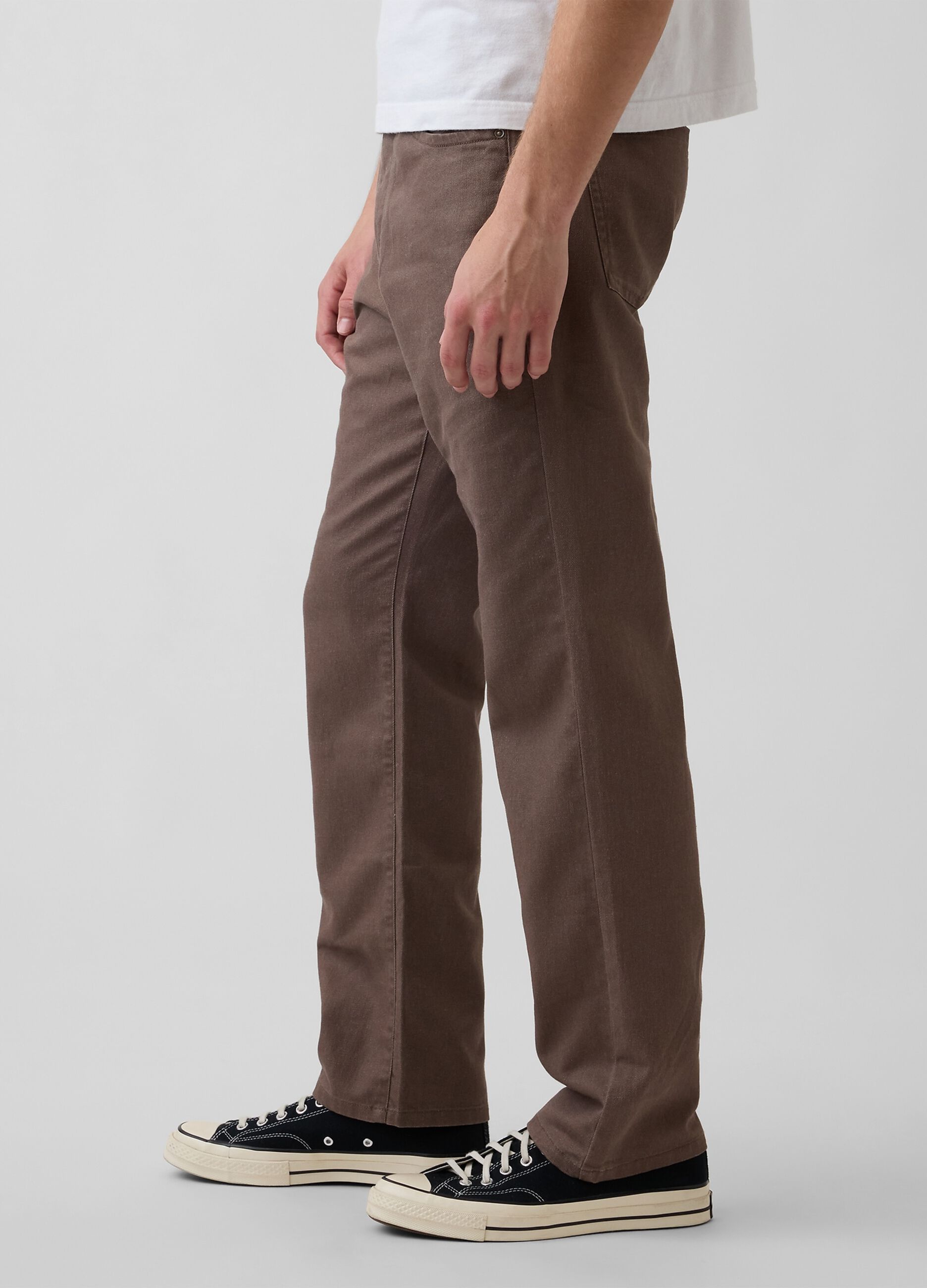 Pantaloni slim fit in misto lino e cotone