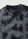 Blue pure cotton T-shirt with tie-dye print_5