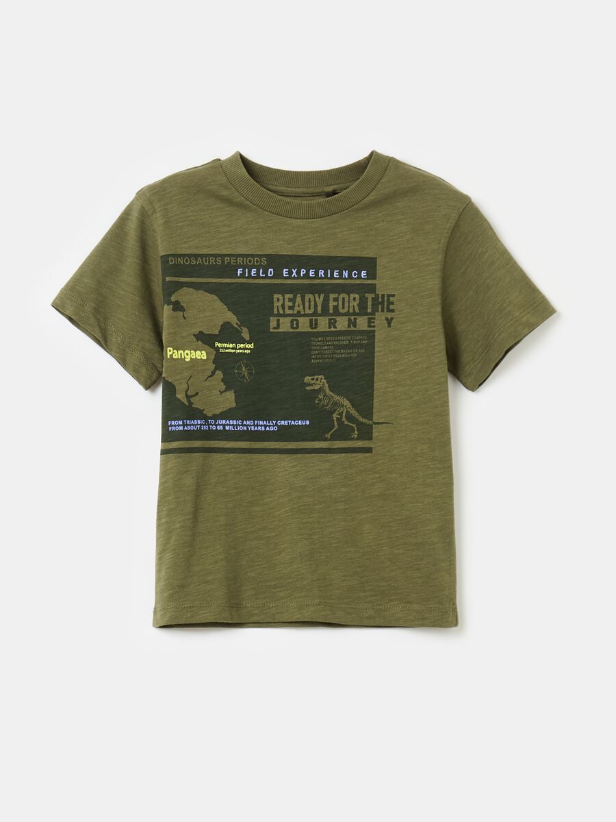 T-shirt in cotone con stampa dinosauro_0