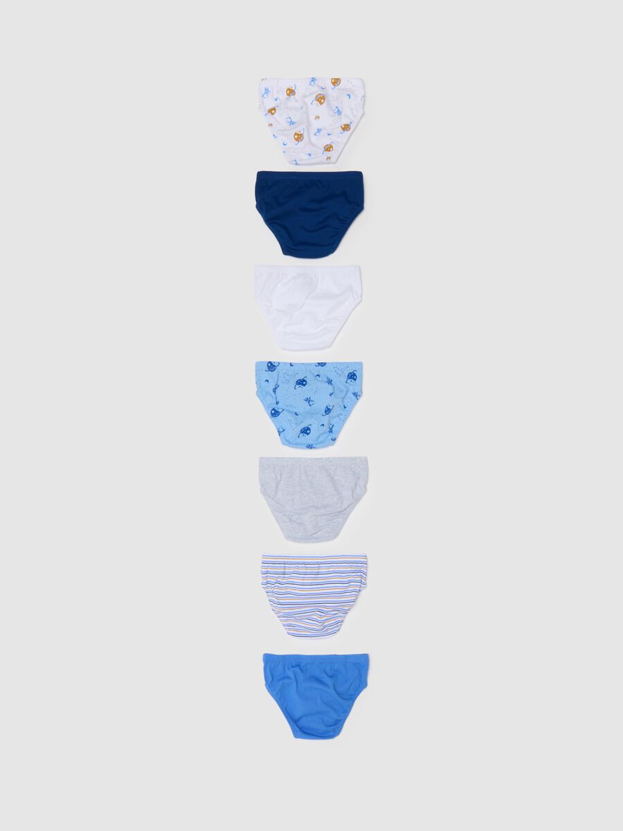 Set of 7 boys' briefs in multicolour pure cotton_1