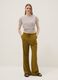 Yellow viscose and linen blend jogger trousers, relaxed fit_0