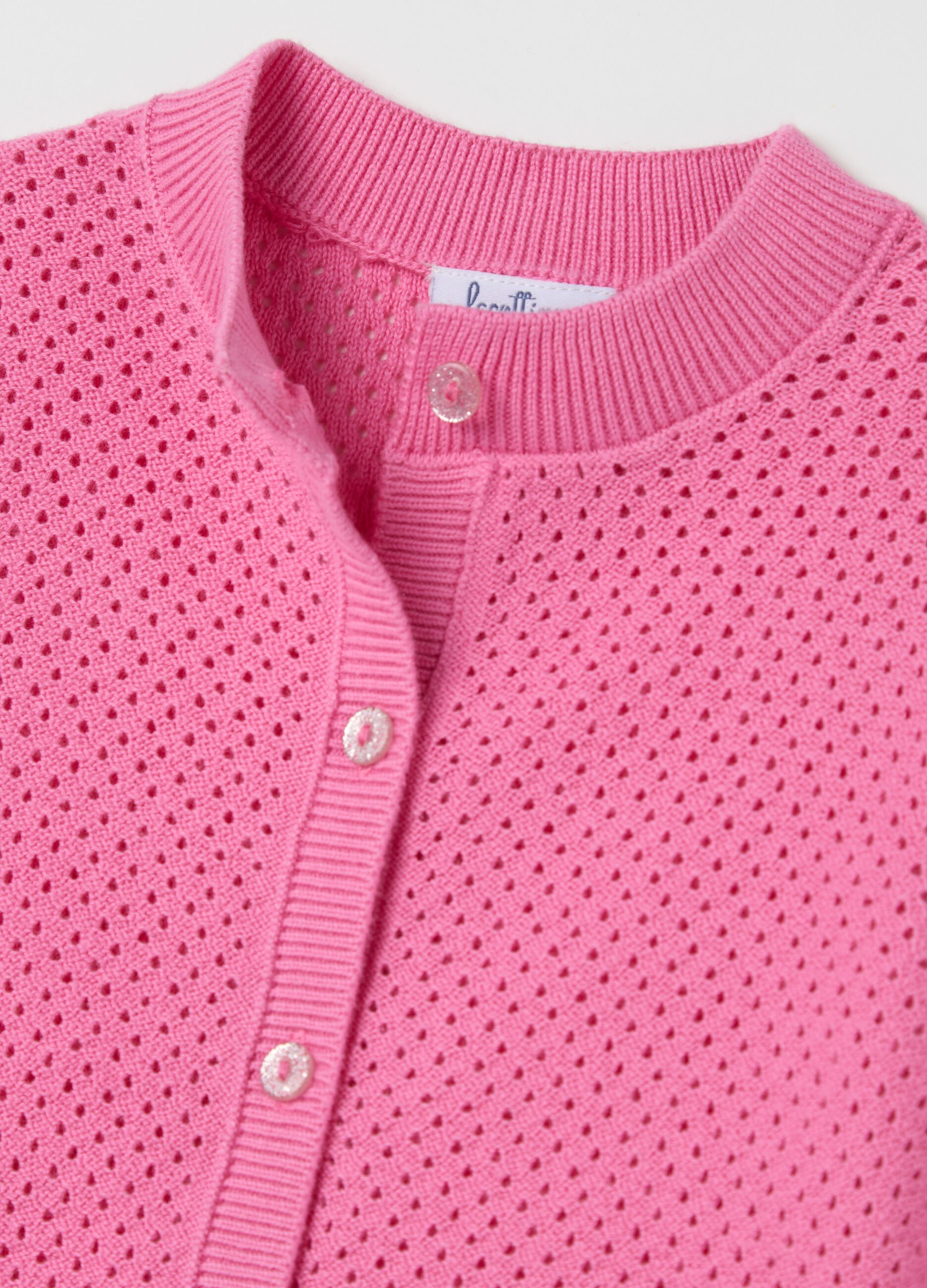 Cardigan with openwork design