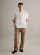White pure linen regular fit shirt with bowling collar_1