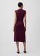 Red stretch-cotton midi dress with side slit_2