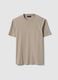 Beige linen-cotton blend regular fit t-shirt_4