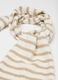 Beige children's scarf with white stripes_1
