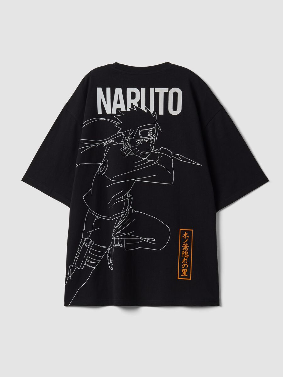 Black 100% Cotton Naruto Print T-Shirt_5