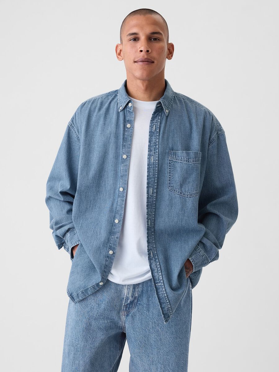 Button-down shirt in denim_0