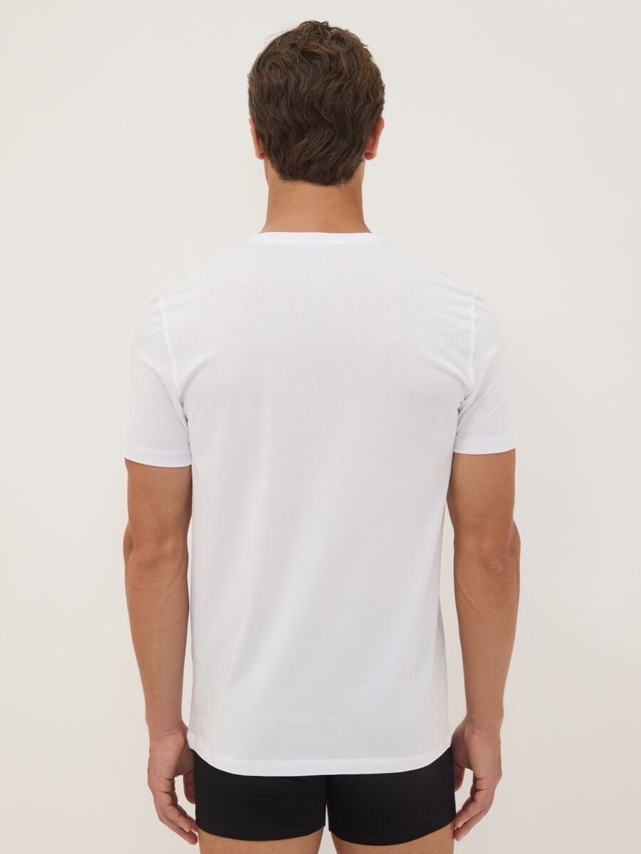 White pure Supima cotton V-neck T-shirt, regular fit_3
