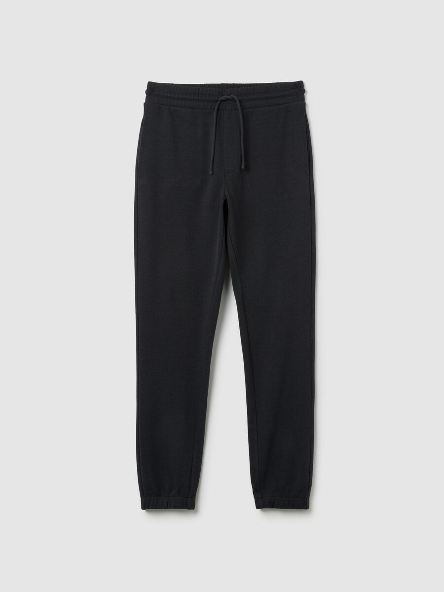 Men's Black Cotton Blend Regular Fit Joggers_4