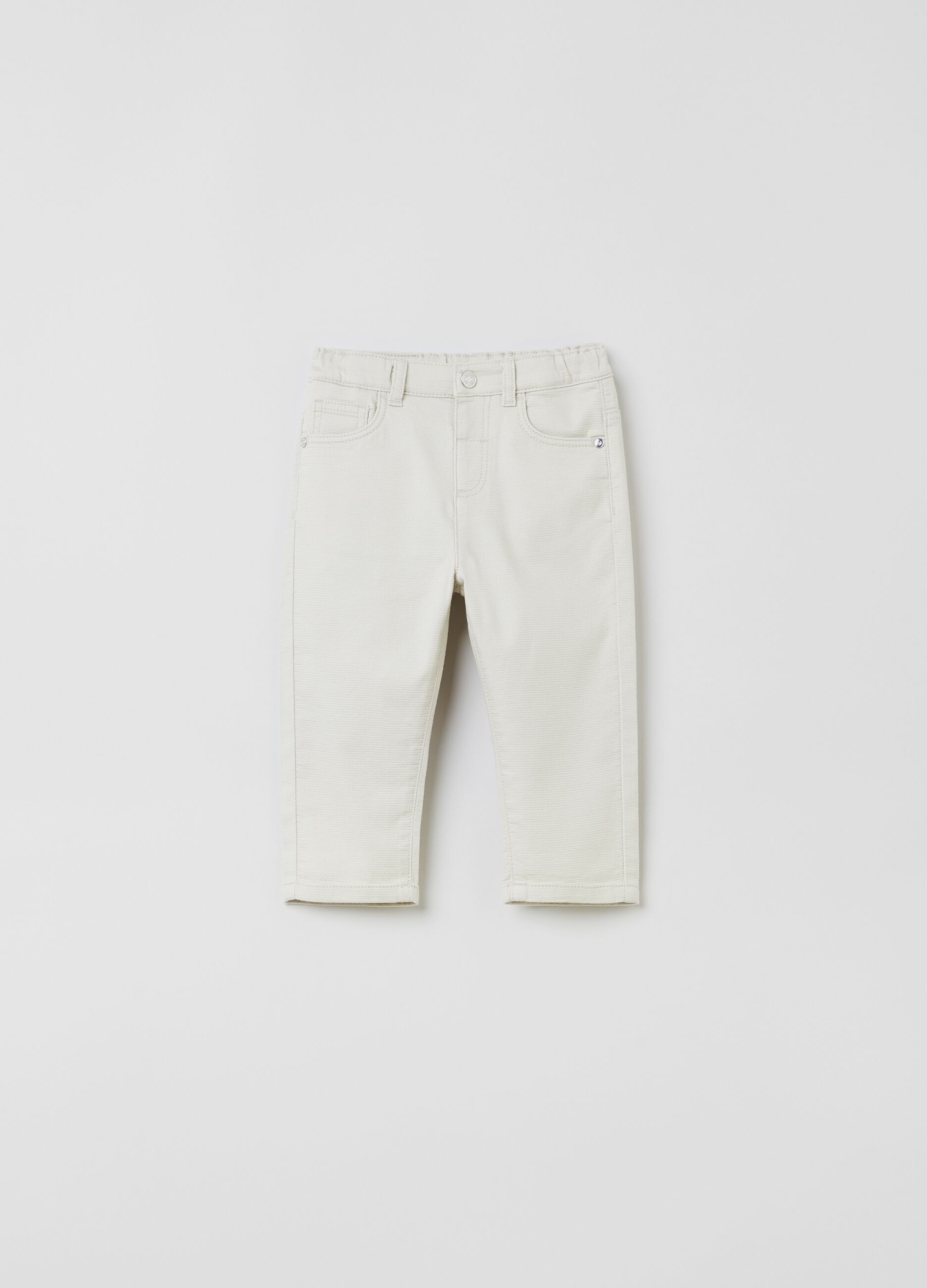Pantalone in dobby cinque tasche_0