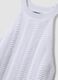 White pure cotton tank top regular fit with mesh texture_5