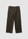 Brown regular fit stretch cotton trousers_4
