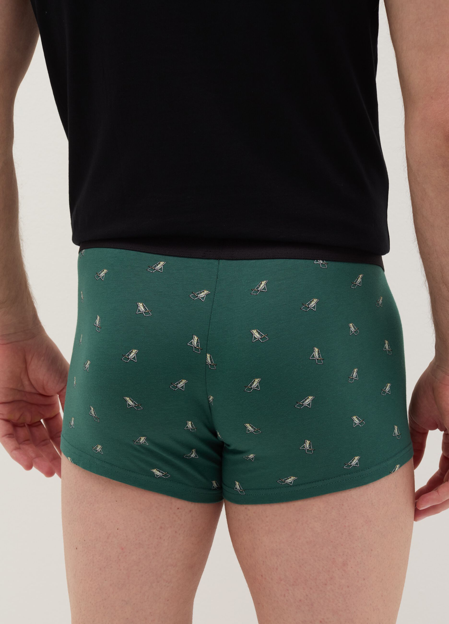 Three-pack boxers in stretch cotton with print