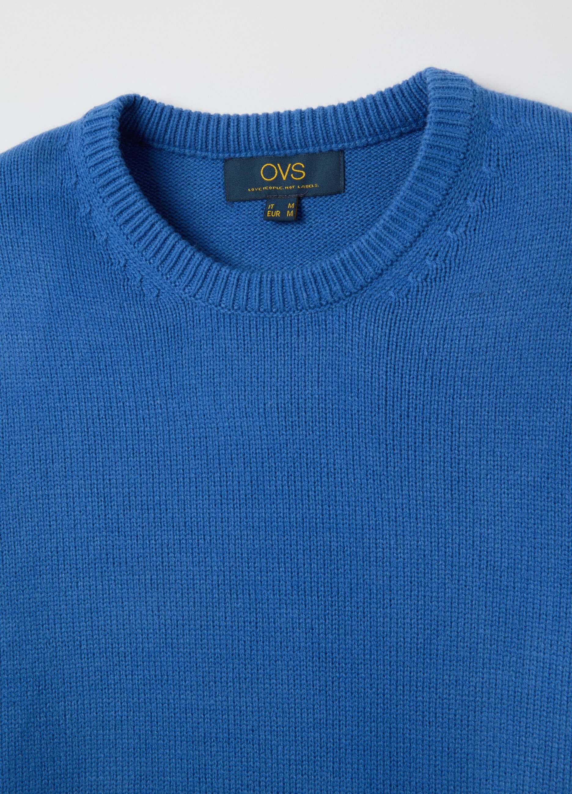 Blue crew neck sweater regular fit