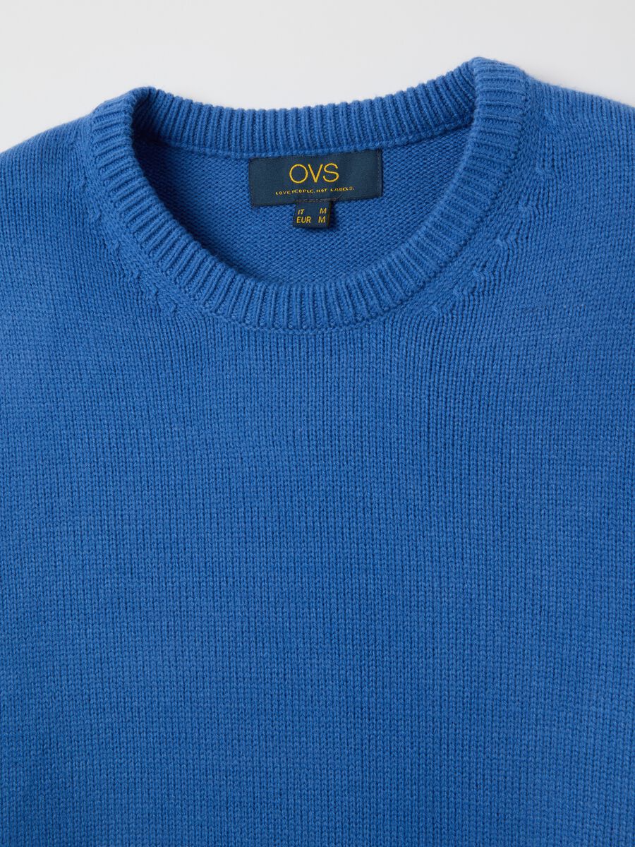 Blue crew neck sweater regular fit_1