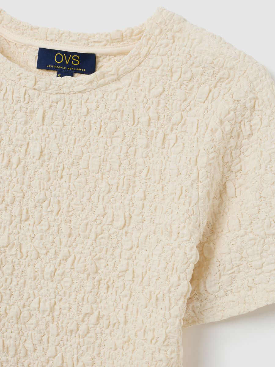 T-shirt in misto cotone beige regular fit_5
