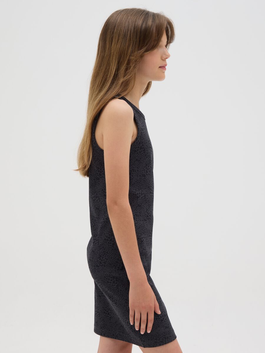Black fitted cotton girls' dress_3