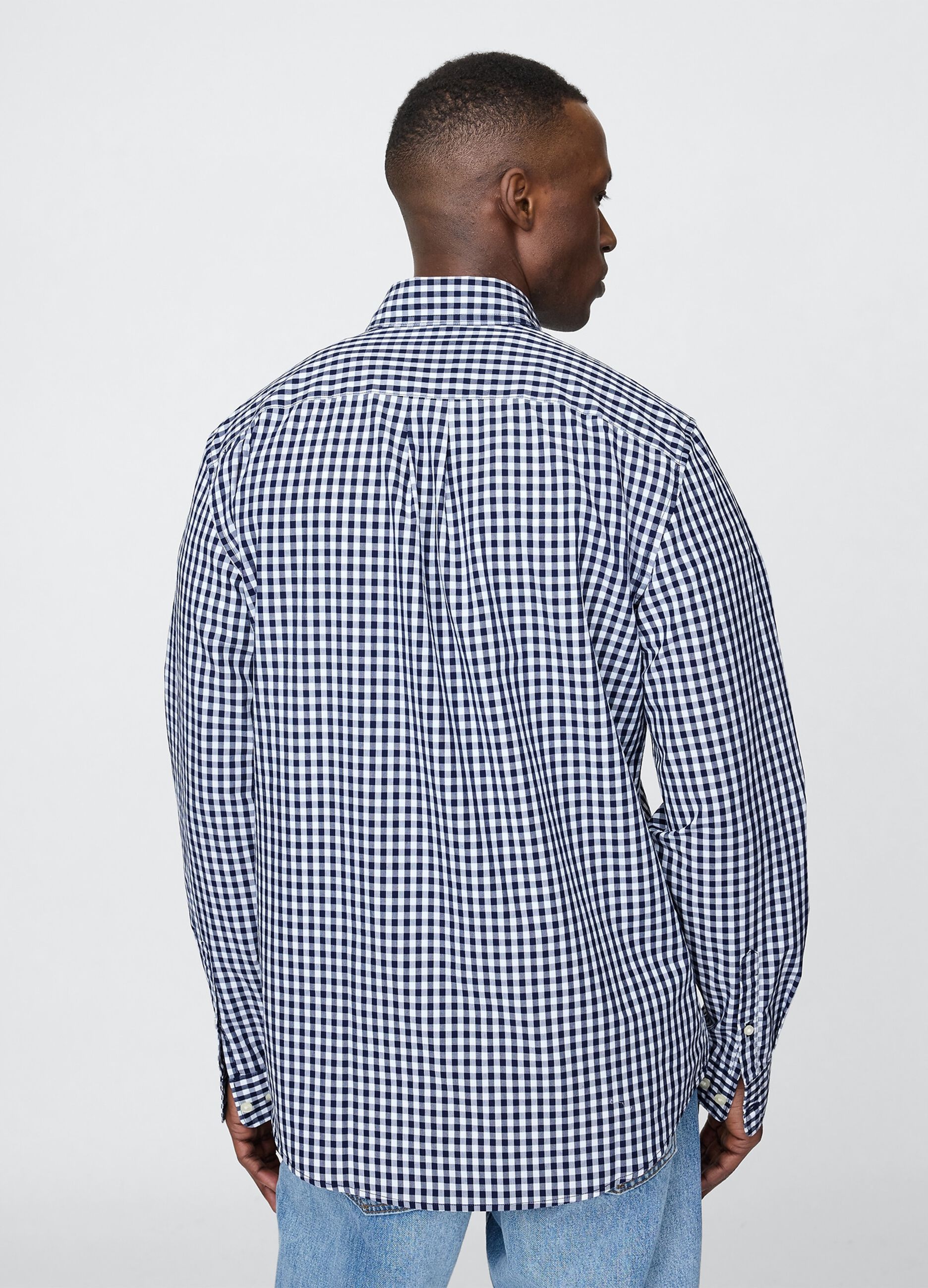 Navy Blue Check Shirt