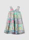 Multicolour pure cotton sleeveless dress for girls with flowers_1
