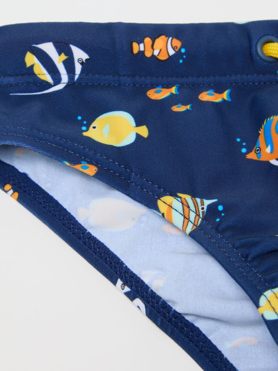 OVS Kids Blue Fish Pattern Swim Briefs_3