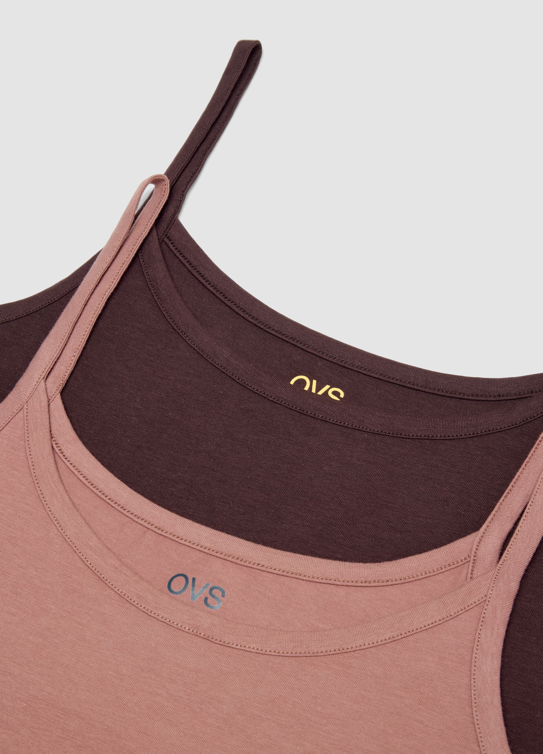 Two-pack of multicolour stretch organic cotton crew-neck vests