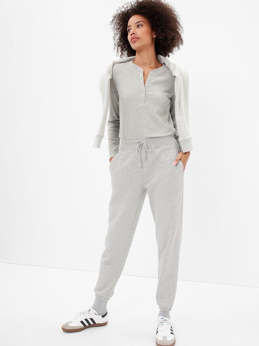 Cotton joggers with logo embroidery_0