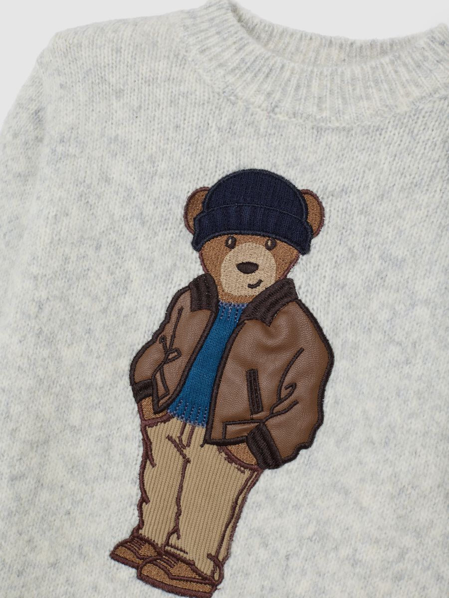 Maglione da bambino  grigio regular fit con stampa_3