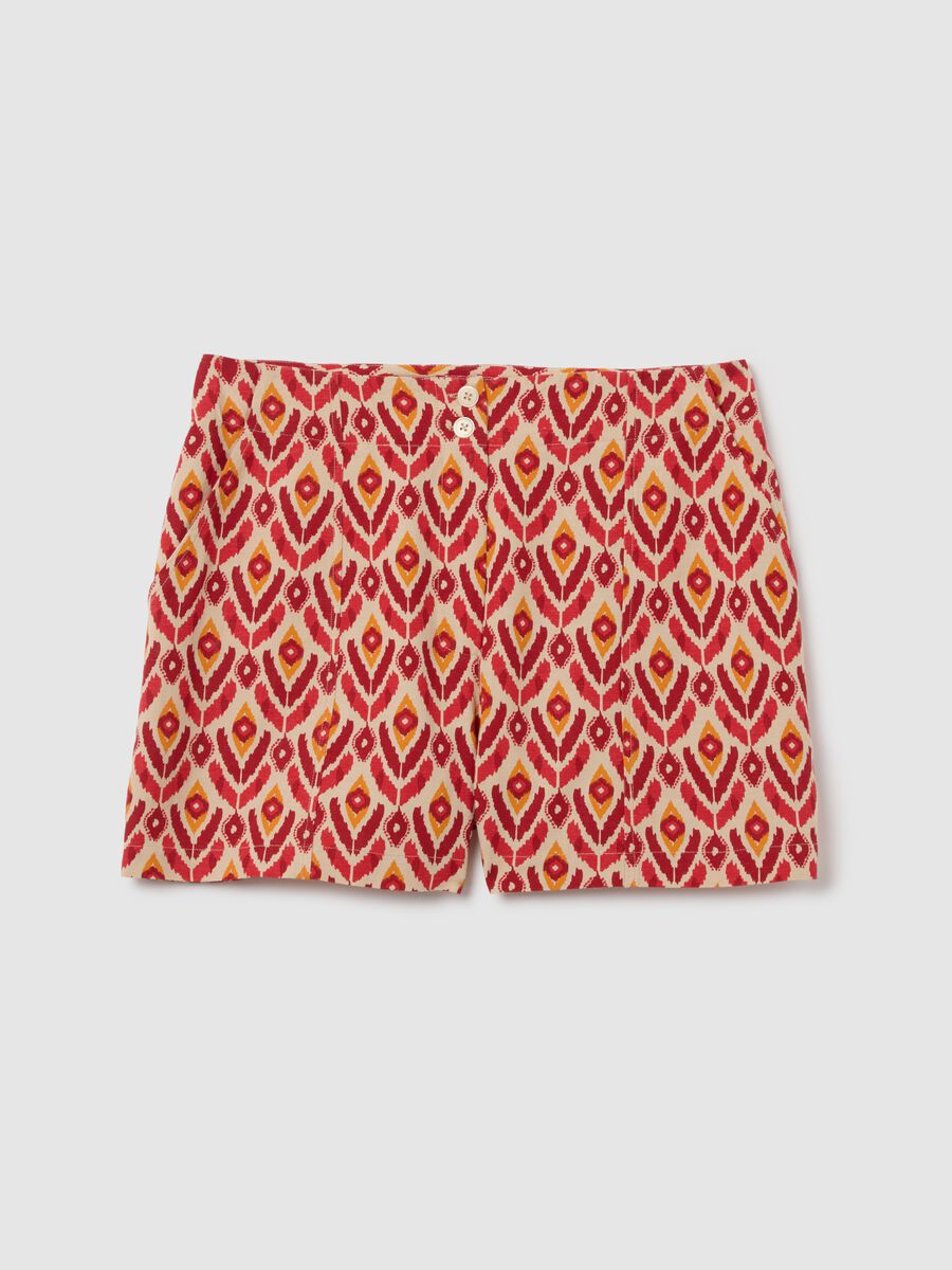 Women’s multicoloured regular-fit shorts in viscose, cotton and linen blend_4