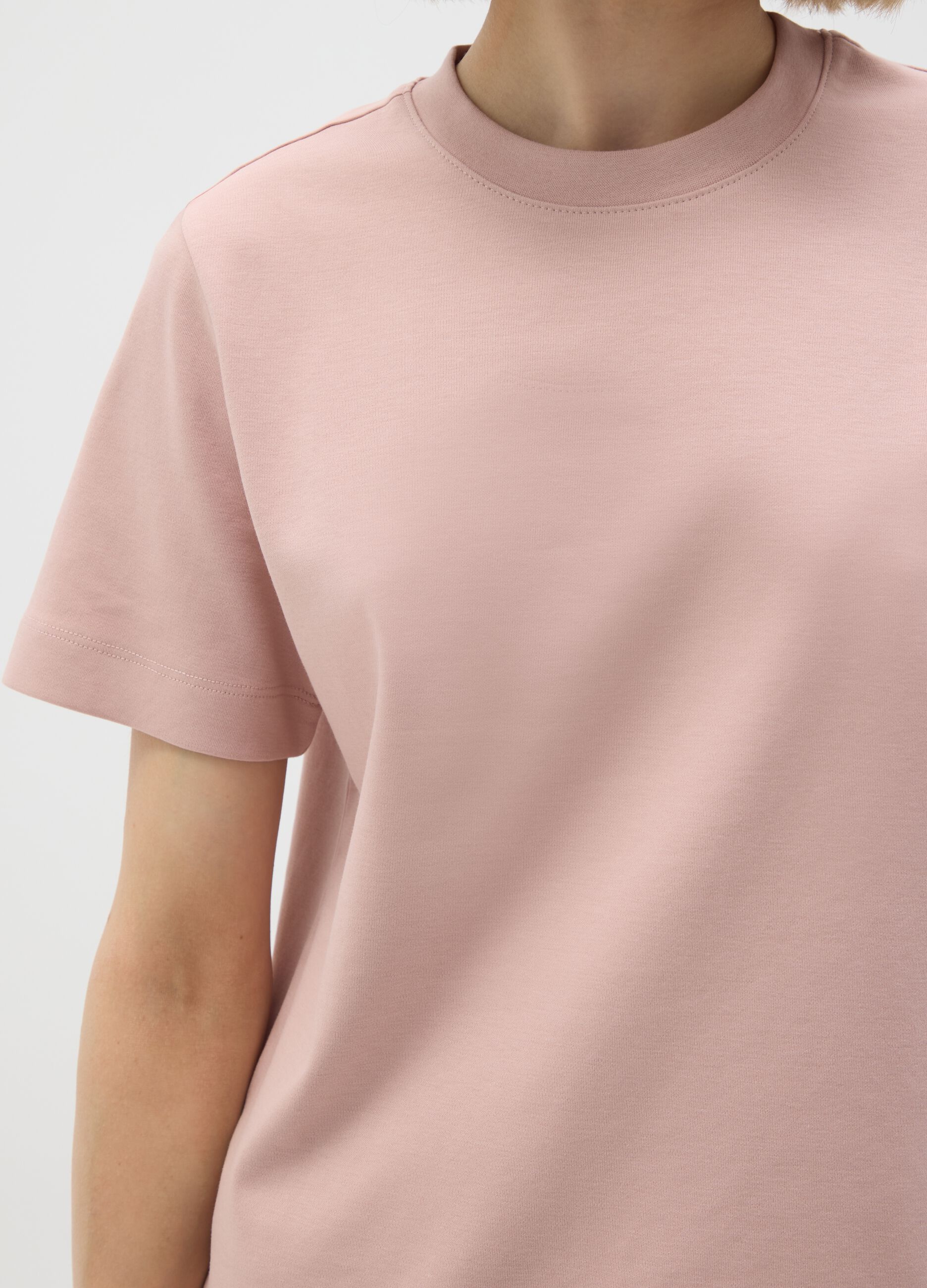 Pink pure cotton regular fit T-shirt
