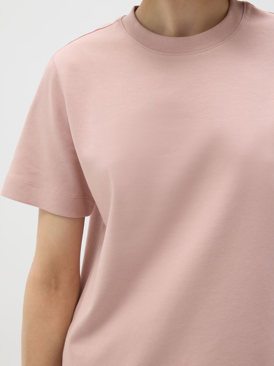 Pink pure cotton regular fit T-shirt_3