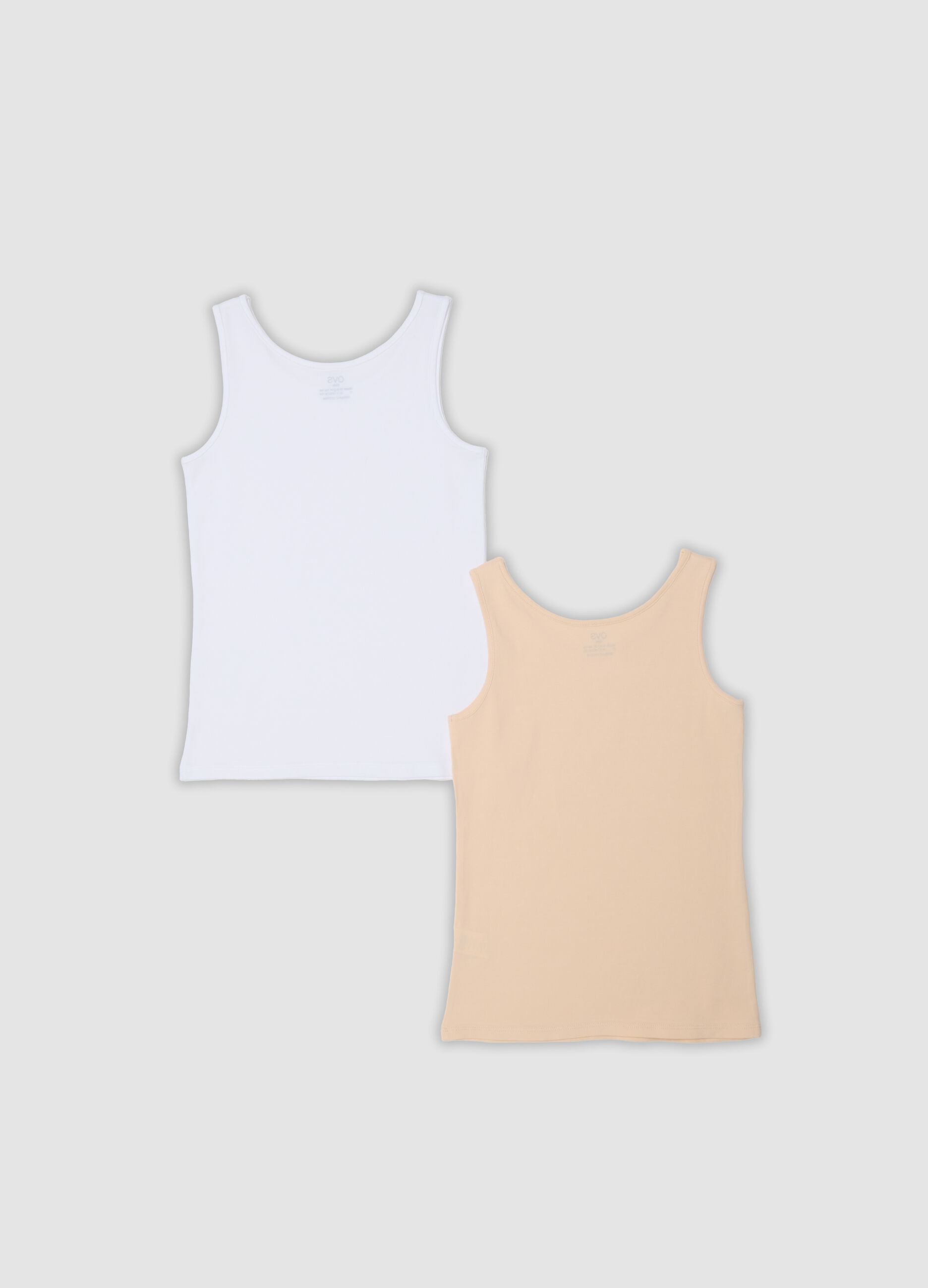 Two-pack of multicolour regular-fit vests in stretch organic cotton