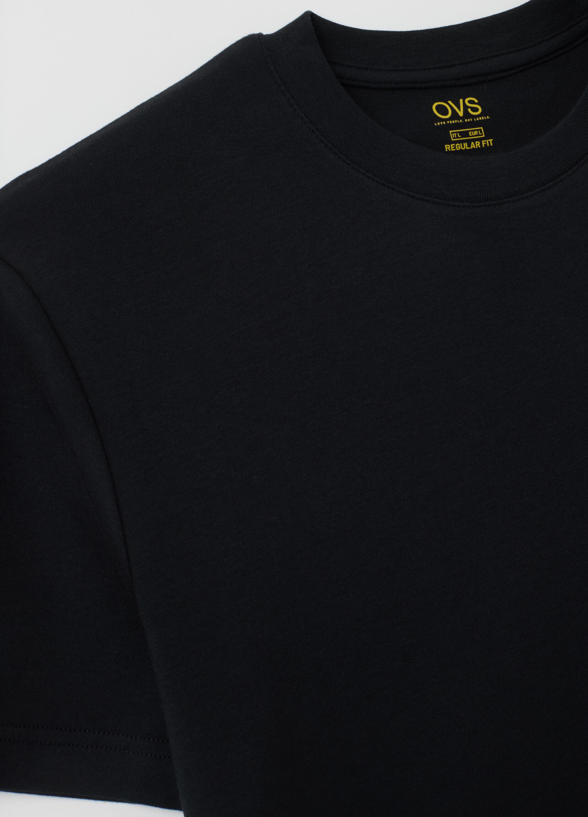 T-shirt in puro cotone nero regular fit