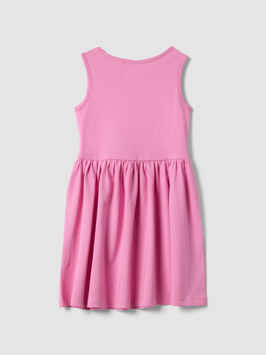 Vestito senza maniche in puro cotone rosa da bambina regular fit_1