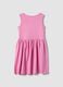 Girls' sleeveless pink pure cotton dress regular fit_1