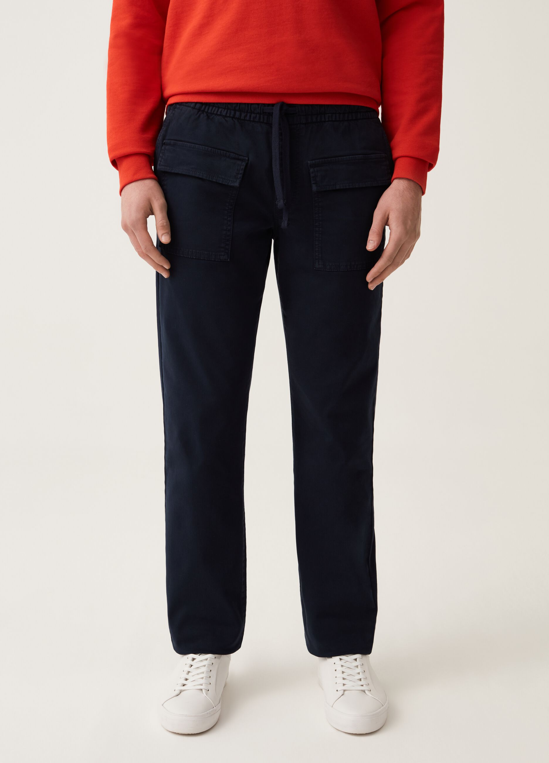 Joggers cargo in cotone stretch_1