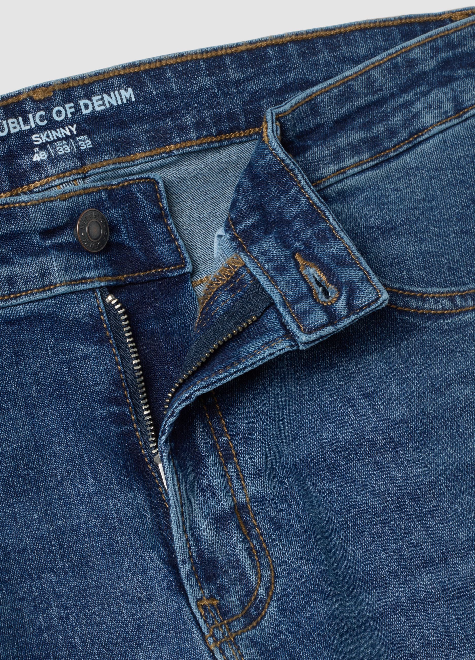 Blue skinny stretch-cotton jeans
