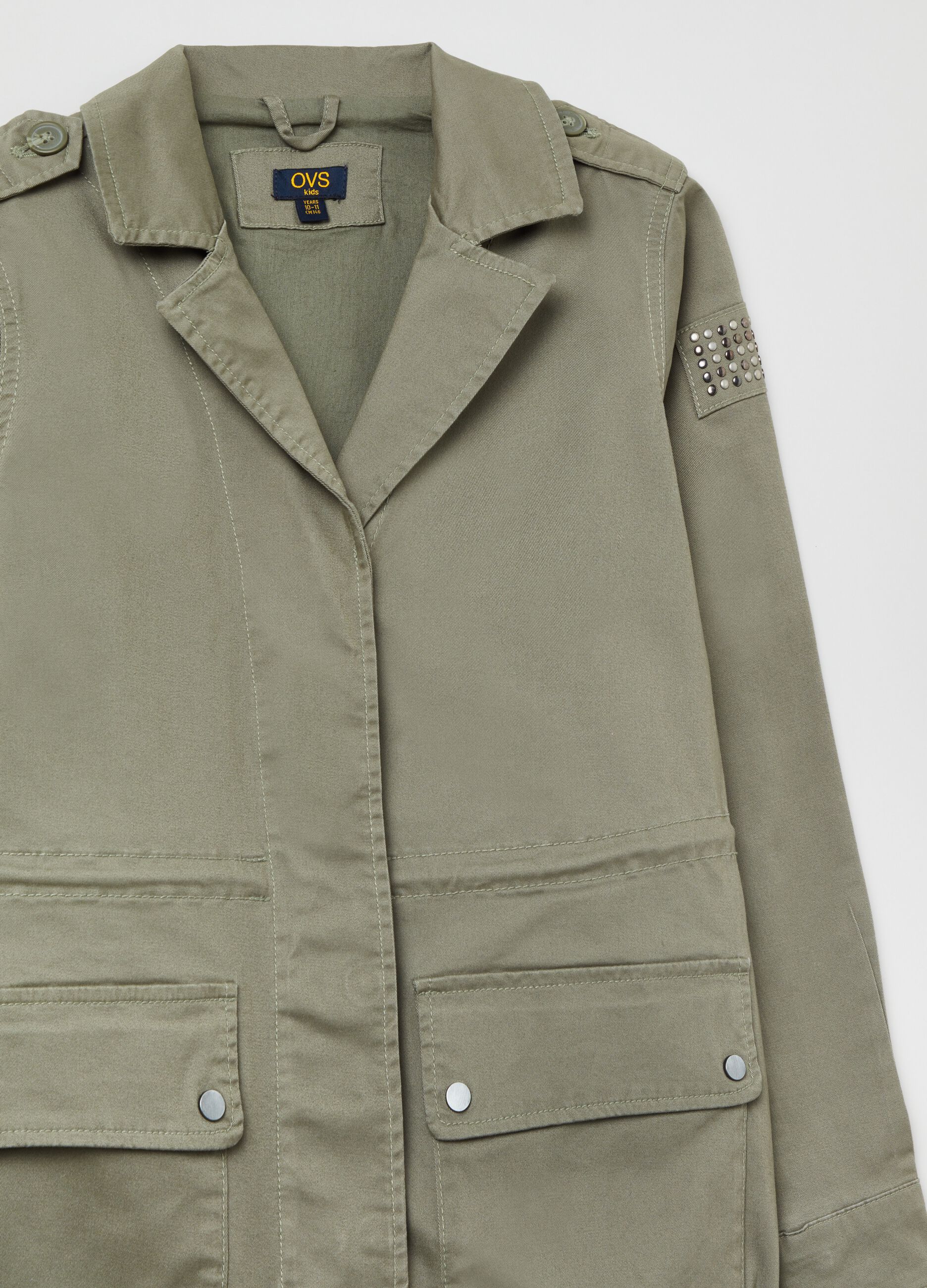 Giacca militare con ricamo farfalla_2