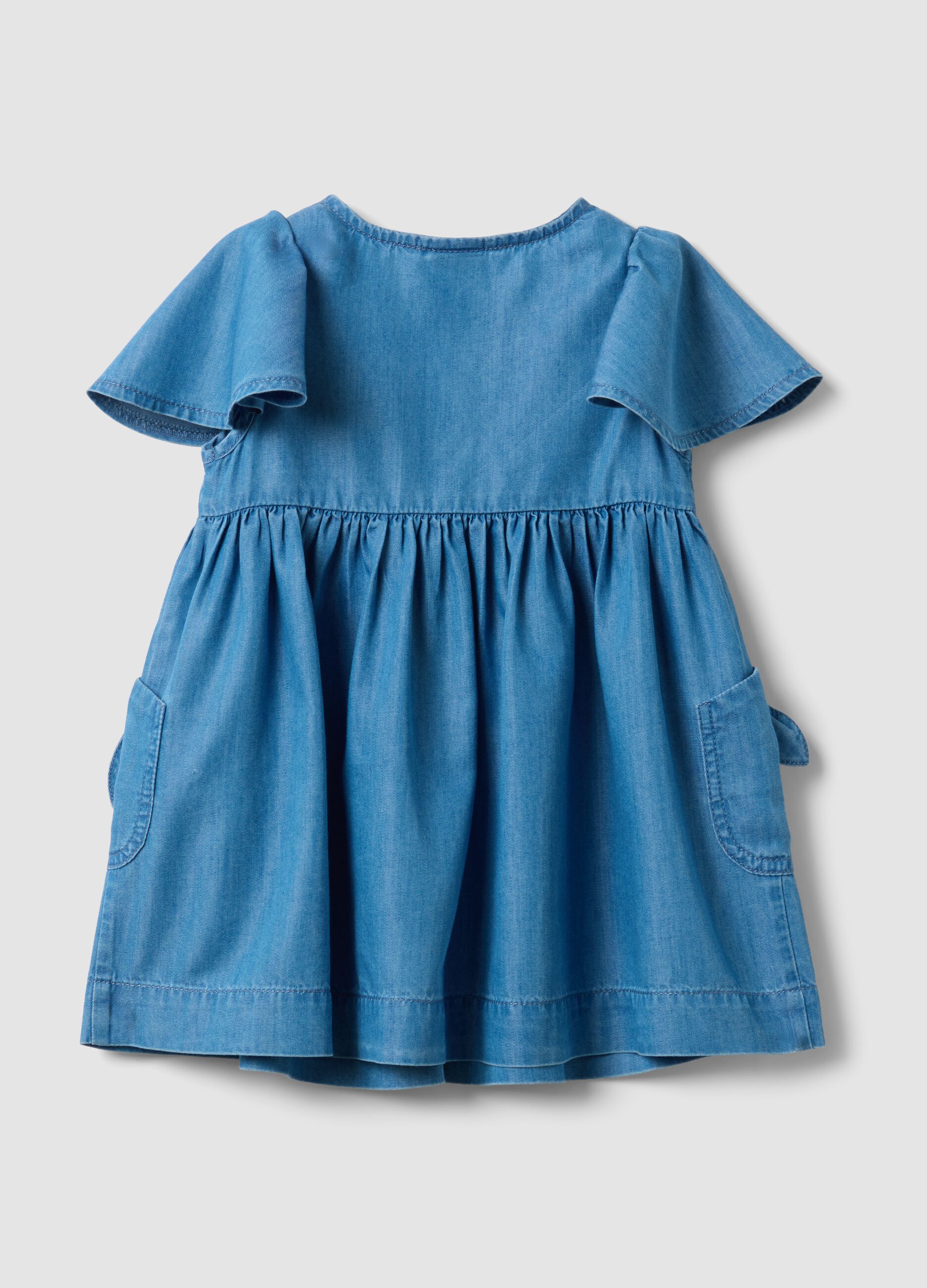 Light blue denim dress in a cotton and lyocell blend