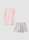 Girls' multicolour pure cotton pyjamas, regular fit with floral design_1