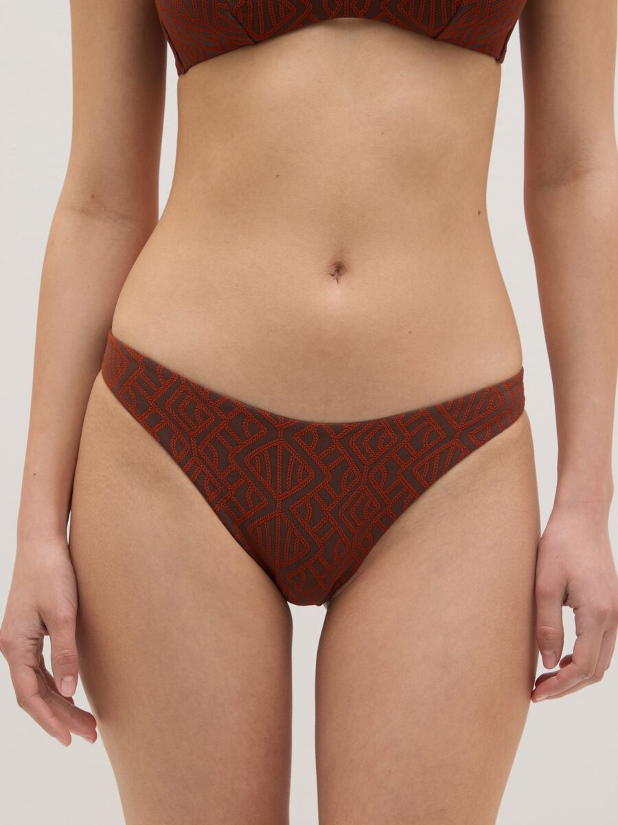 Women’s bikini briefs in brown stretch microfibre_1