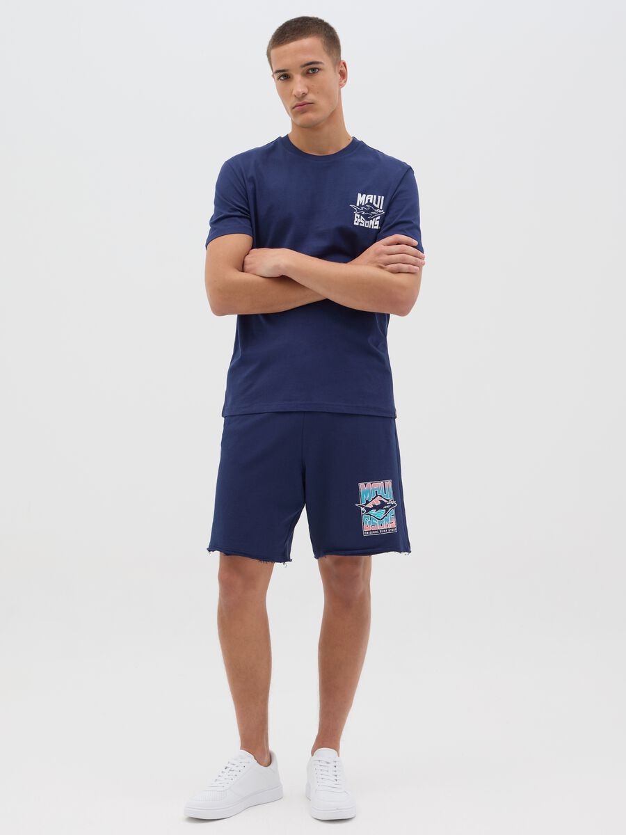 Blue Cotton Maui Bermuda Shorts_0