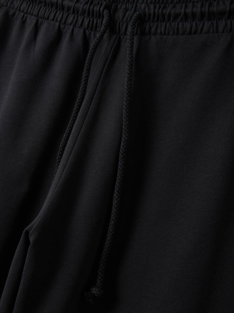 Black baggy-fit pure cotton jogger trousers_1