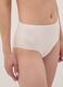 Pink high-waisted Brazilian briefs in stretch fabric with a shaping effect_3