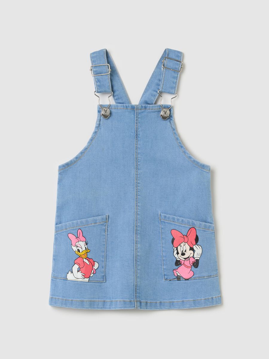 Pinafore in denim with Daisy Duck and Minnie Mouse print_0