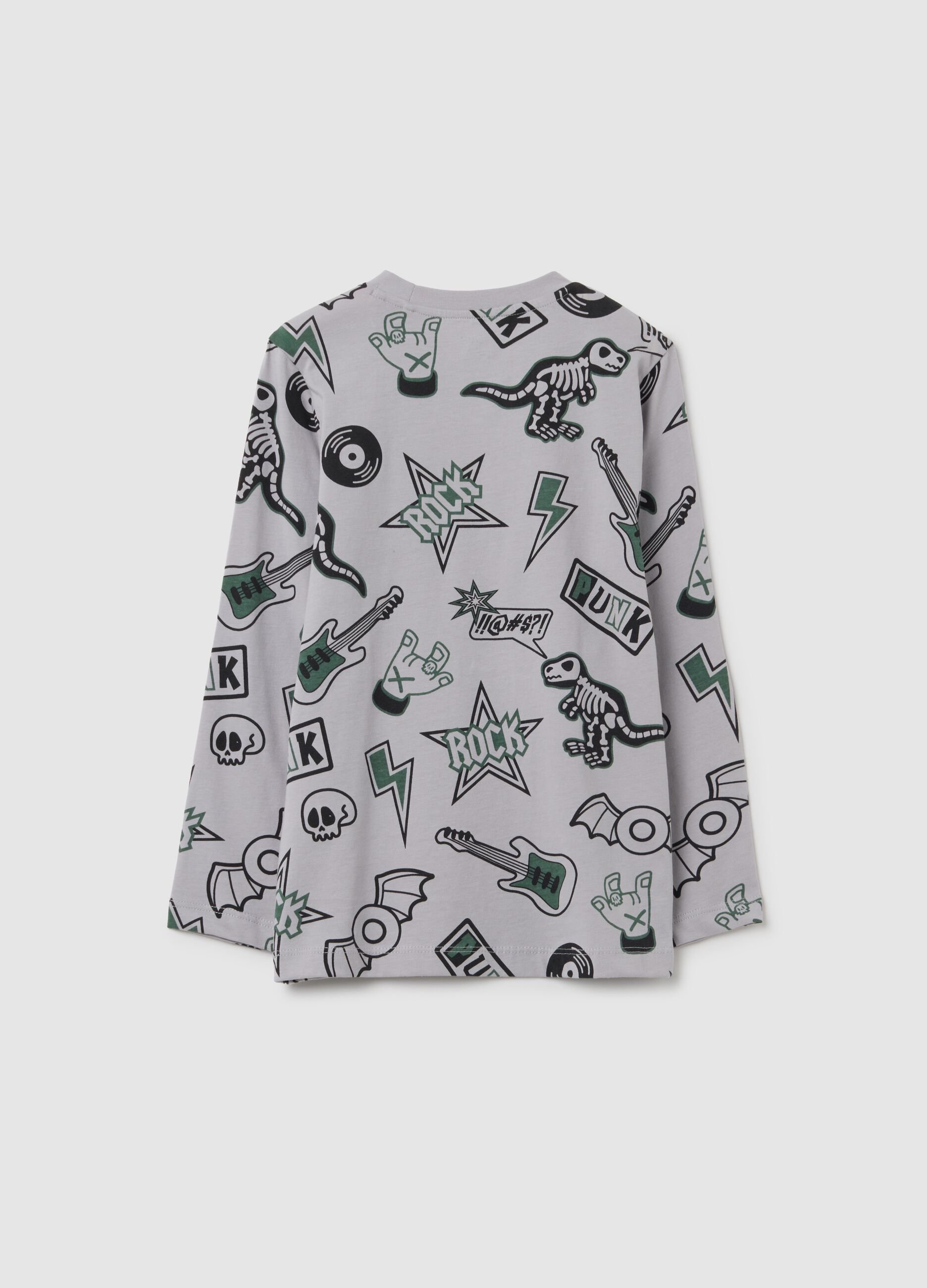 Maglia da bambino in puro cotone grigia regular fit